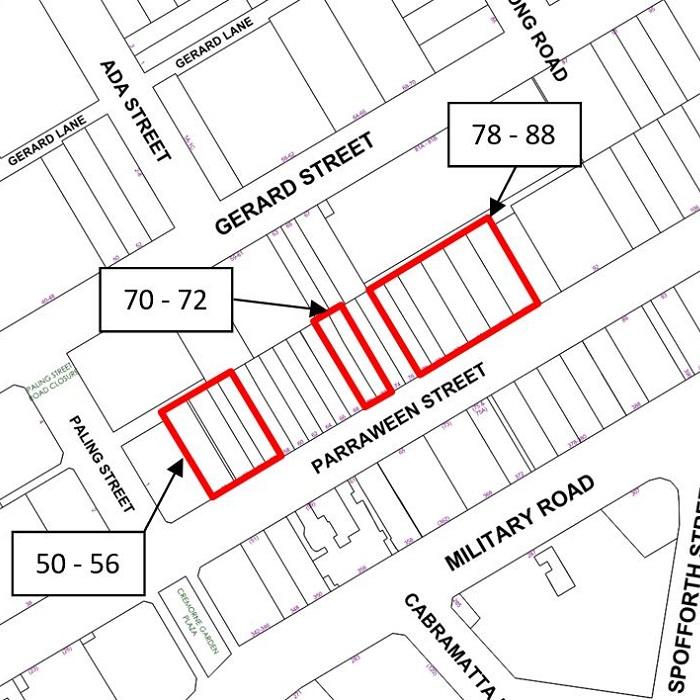 map of Parraween St, Cremorne
