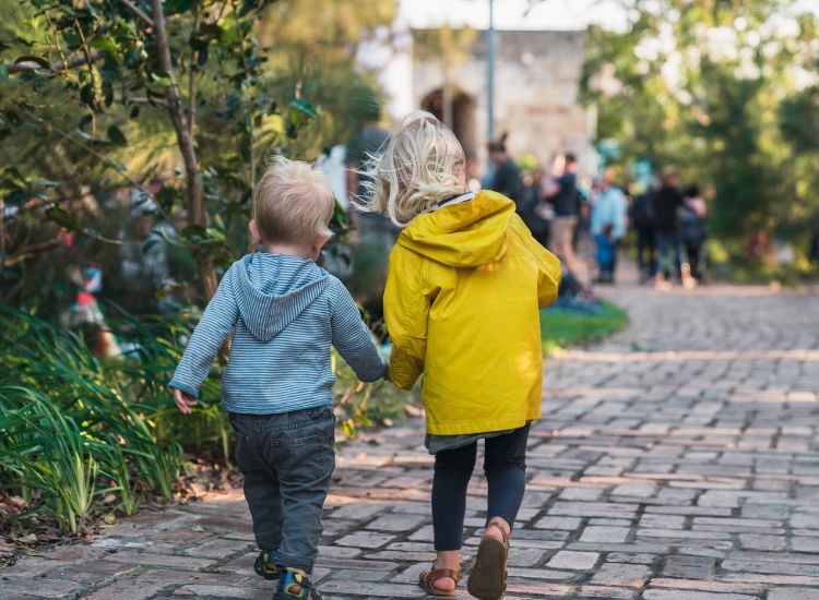 children walking