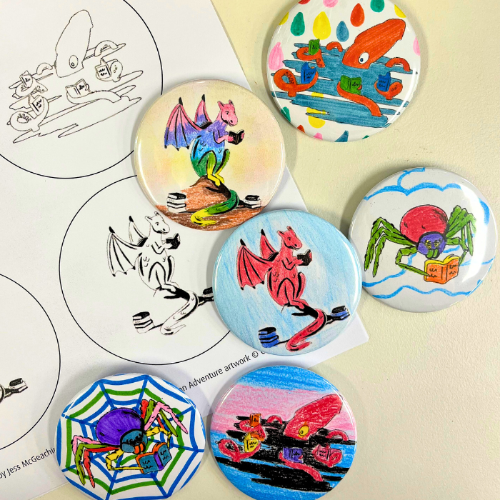 Badge making for Book Week