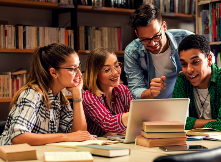 Students studying together