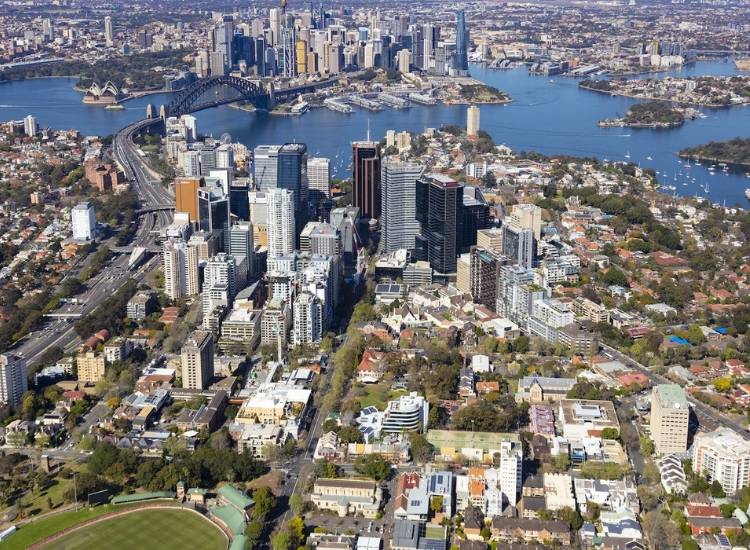 Aerial shot of North Sydney