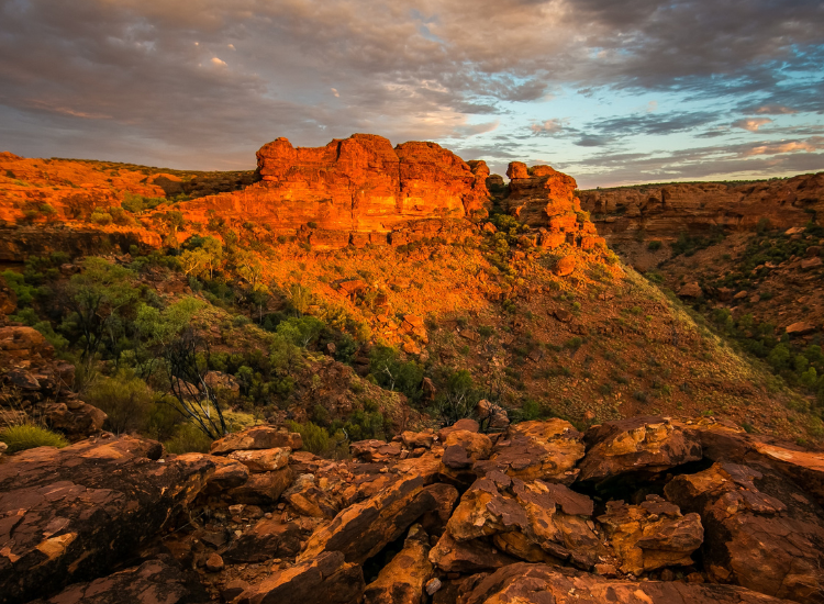 Photo of outback Australia at sunset.