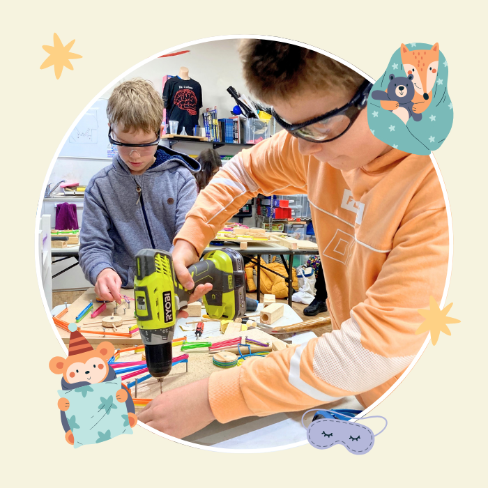 July Jammies: Family pinball machine building