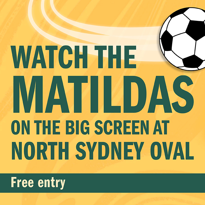 Matildas on the big screen at North Sydney Oval