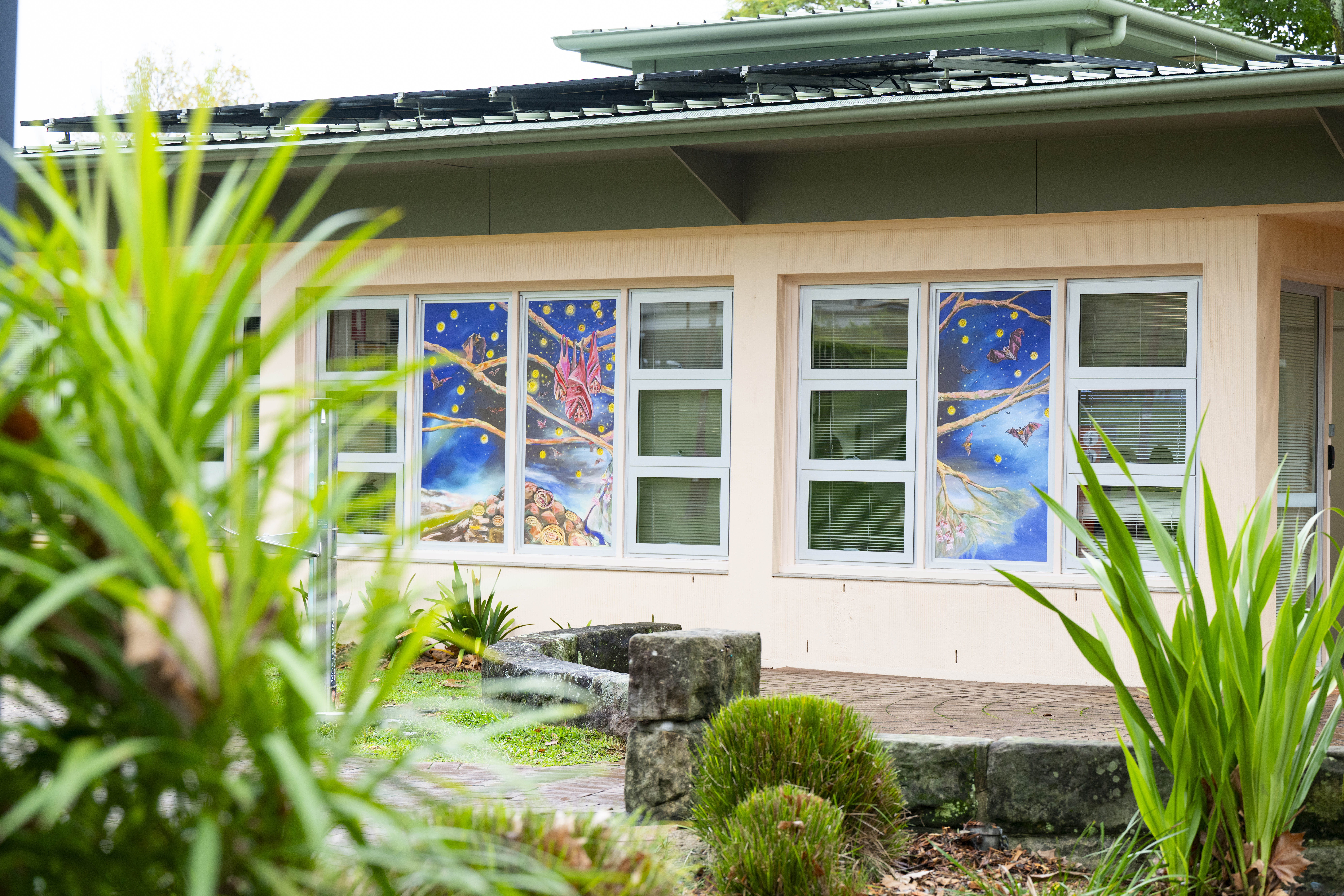 Ros Crichton Pavilion Window Wrap  Virginia Keft, Weaving Sky Stories, 2025