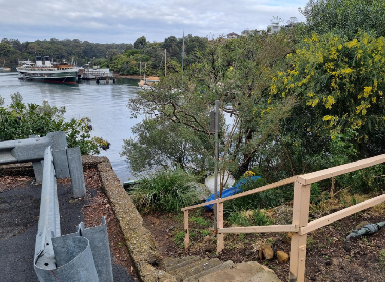 Stairs leading to water