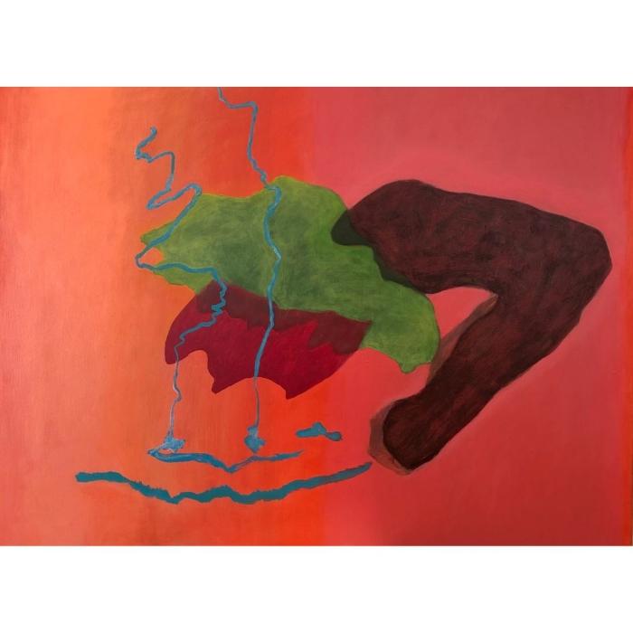 Red, green and blue abstract painting