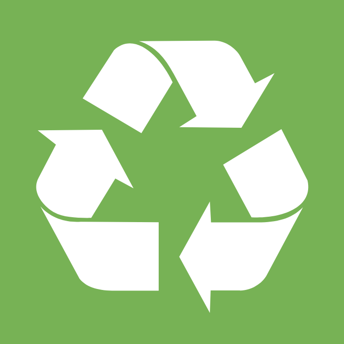 REcycle symbol on green background