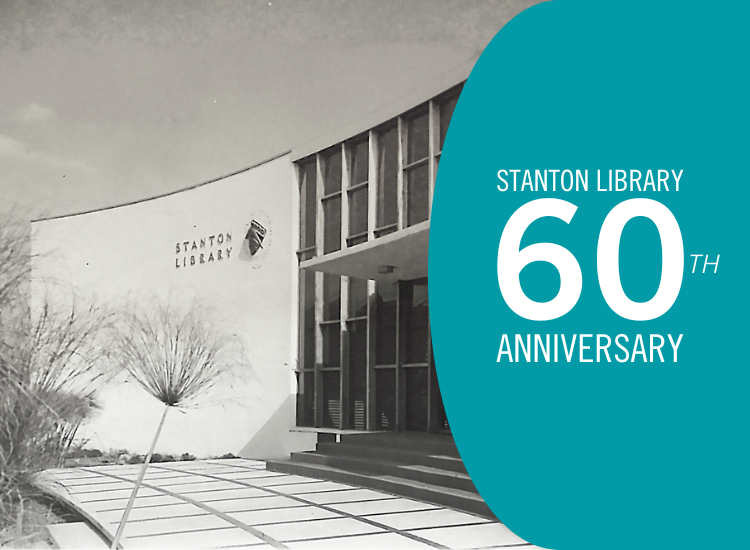 Photo of the front entrance to Stanton Library on Miller Street in 1964