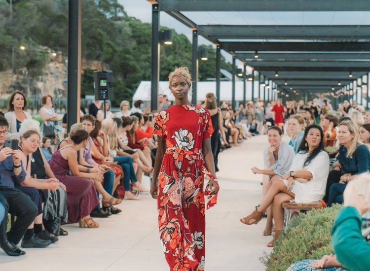 Model walks down The Colonnade