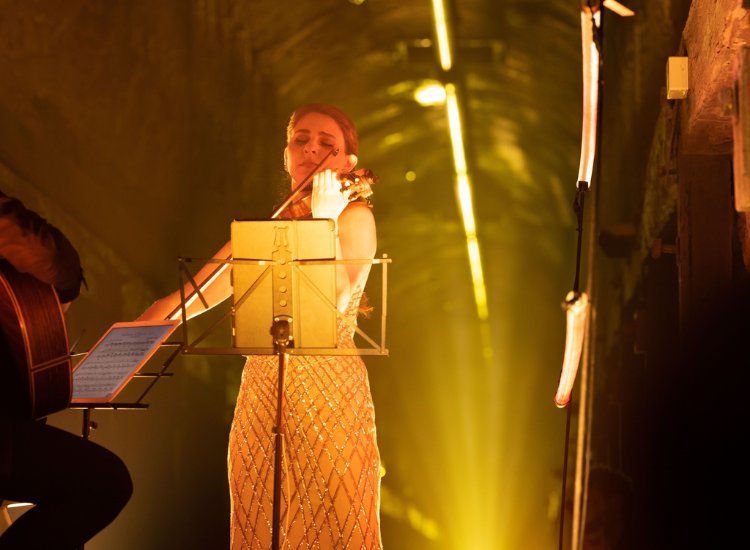 Violin player at Tunnel One.