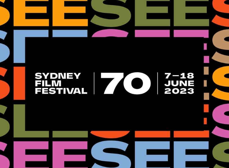 Graphic image saying "Sydney Film festival, 70 years, 7-18 June 2023