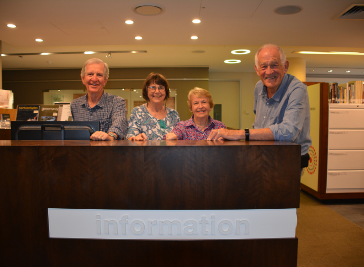 Stanton Library Family History volunteer group (L-R: David, Linda, Vilma and Rob).