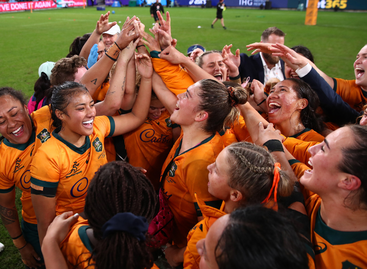 Wallaroos team celebrating