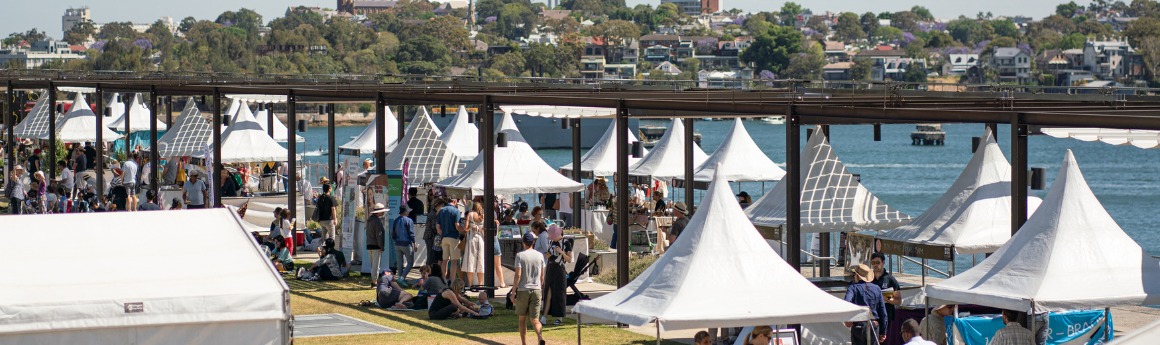 Overall shot of artisans market at the coal loader
