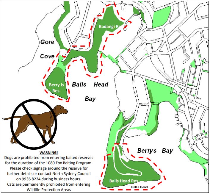 North Sydney fox bait map