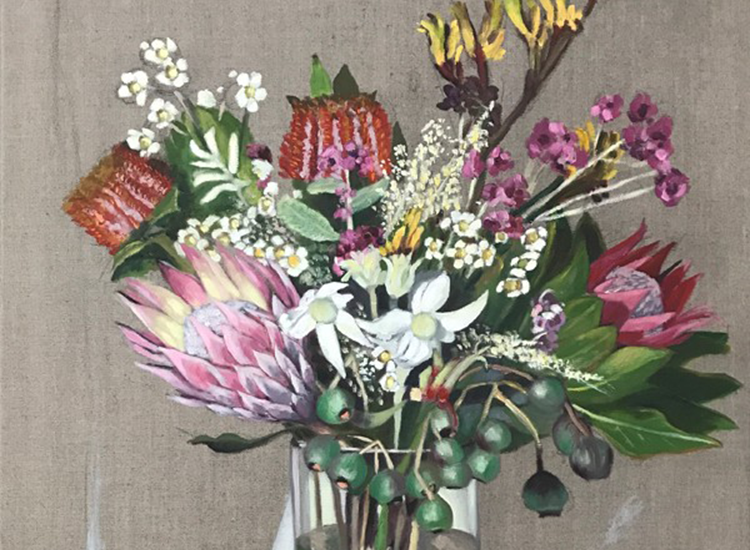 painting of a vase of flowers