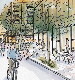 An artists' impression of proposed changes to Waters Lane, Neutral Bay