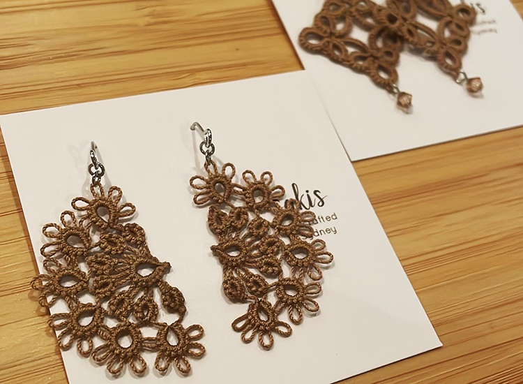 brown dangly earrings