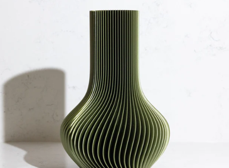 Green glass vase